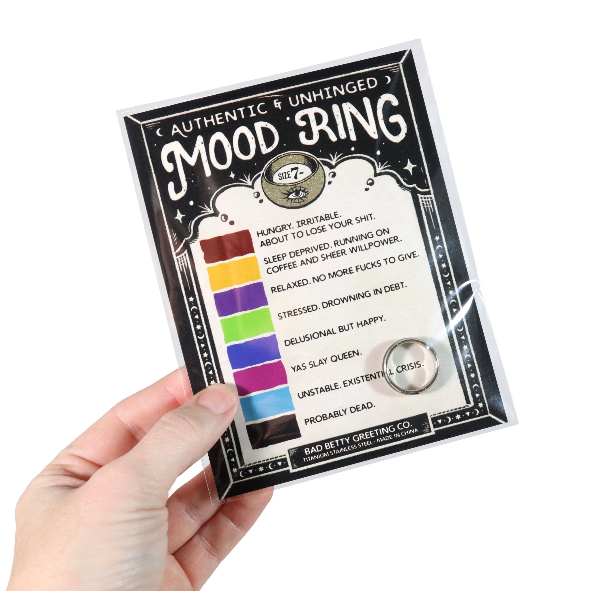 Authentic & Unhinged Color Changing Mood Ring - Funny Gift - Lalka Beauty Co.