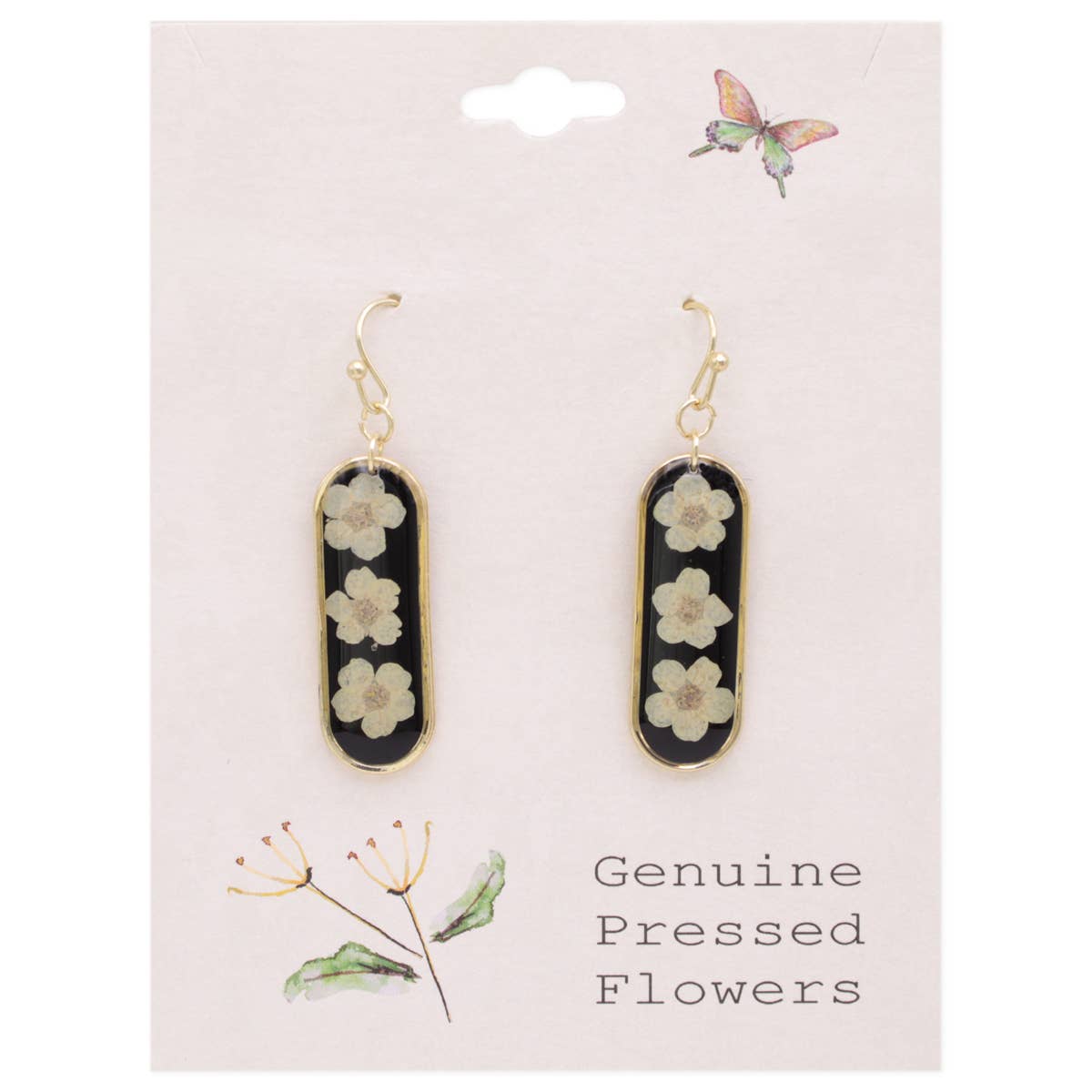 Bouquet Bar White Dried Flower Earrings - Lalka Beauty Co.