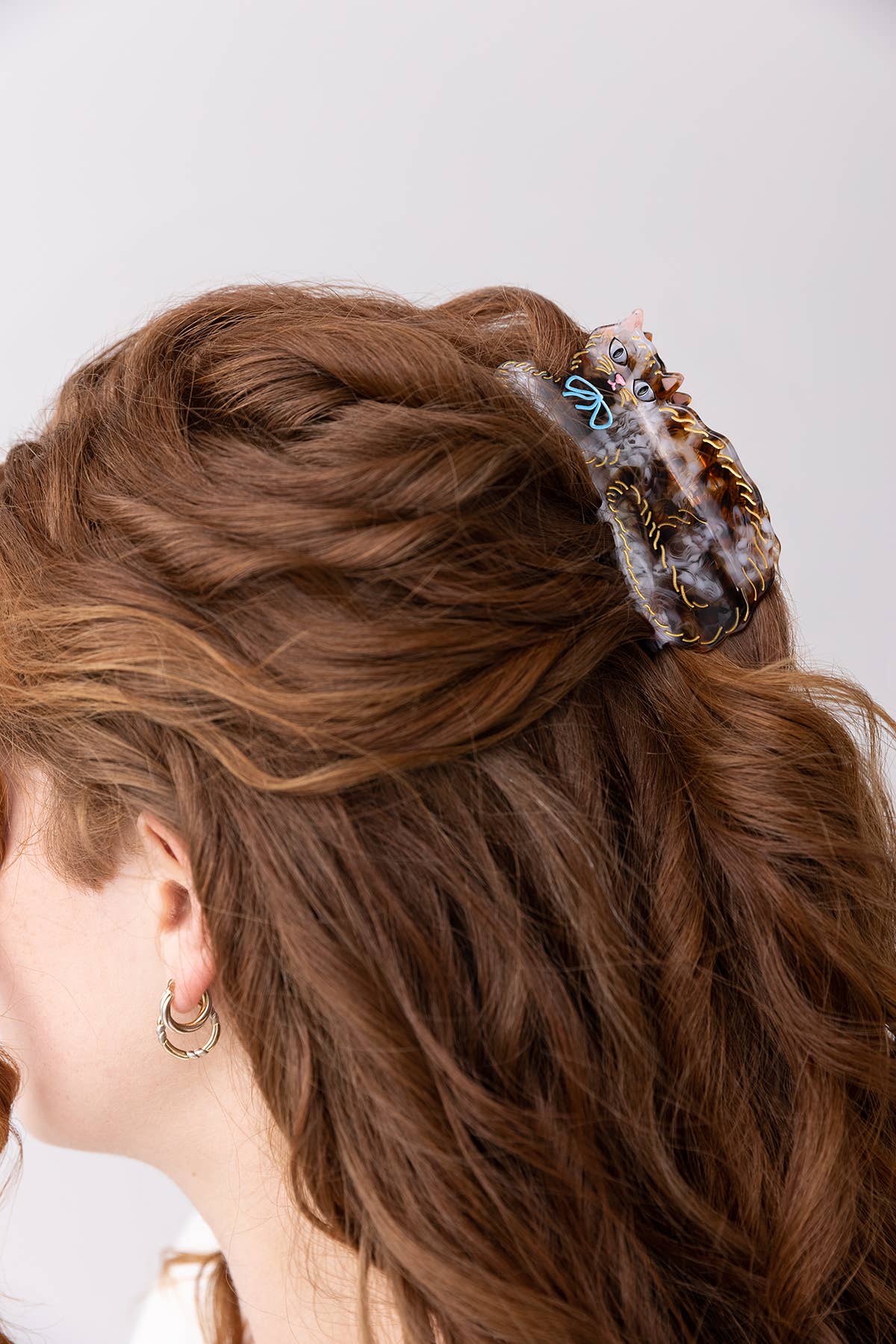 Calico Kitty Cat Hair Claw in Cream and Tortoise Shell - Lalka Beauty Co.