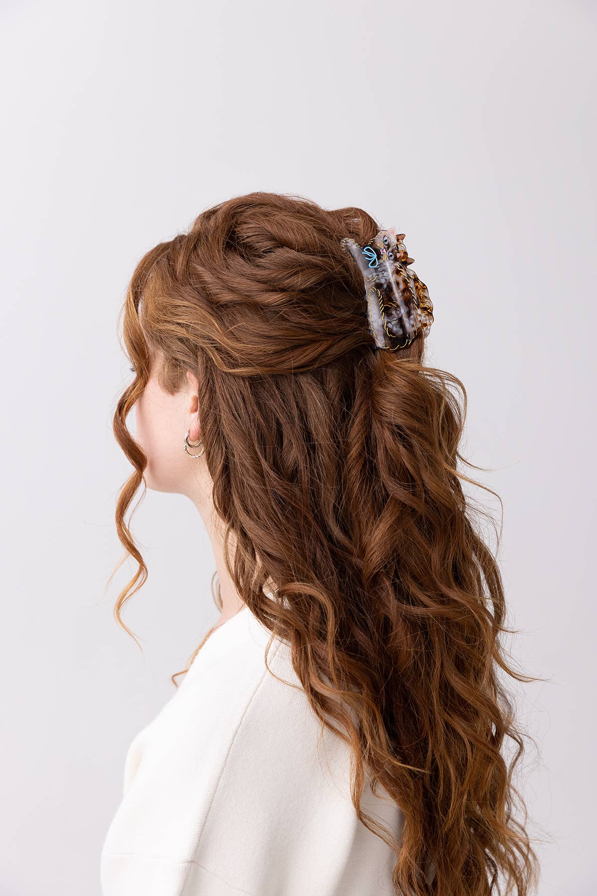 Calico Kitty Cat Hair Claw in Cream and Tortoise Shell - Lalka Beauty Co.