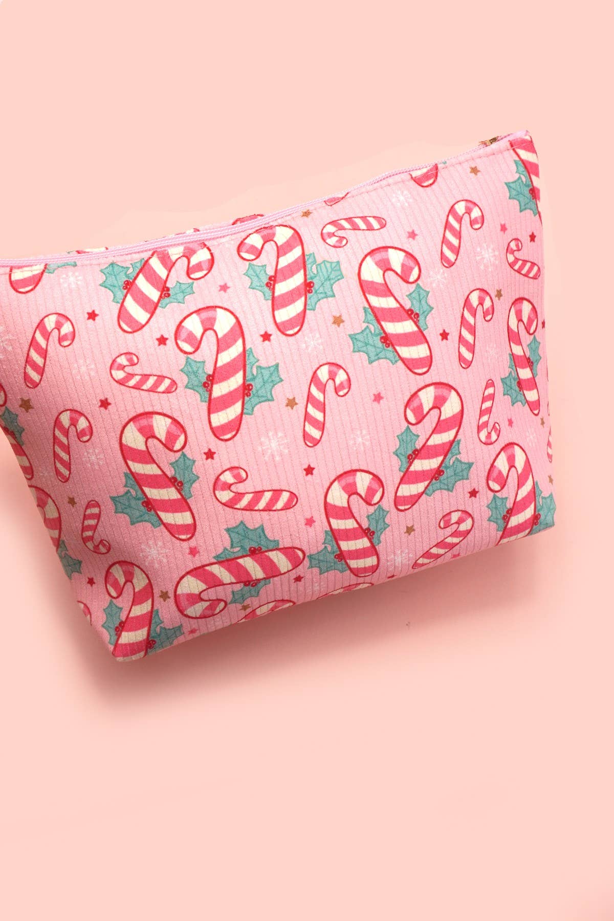 Candy Cane CHRISTMAS COSMETIC MAKEUP POUCH BAG | - Lalka Beauty Co.