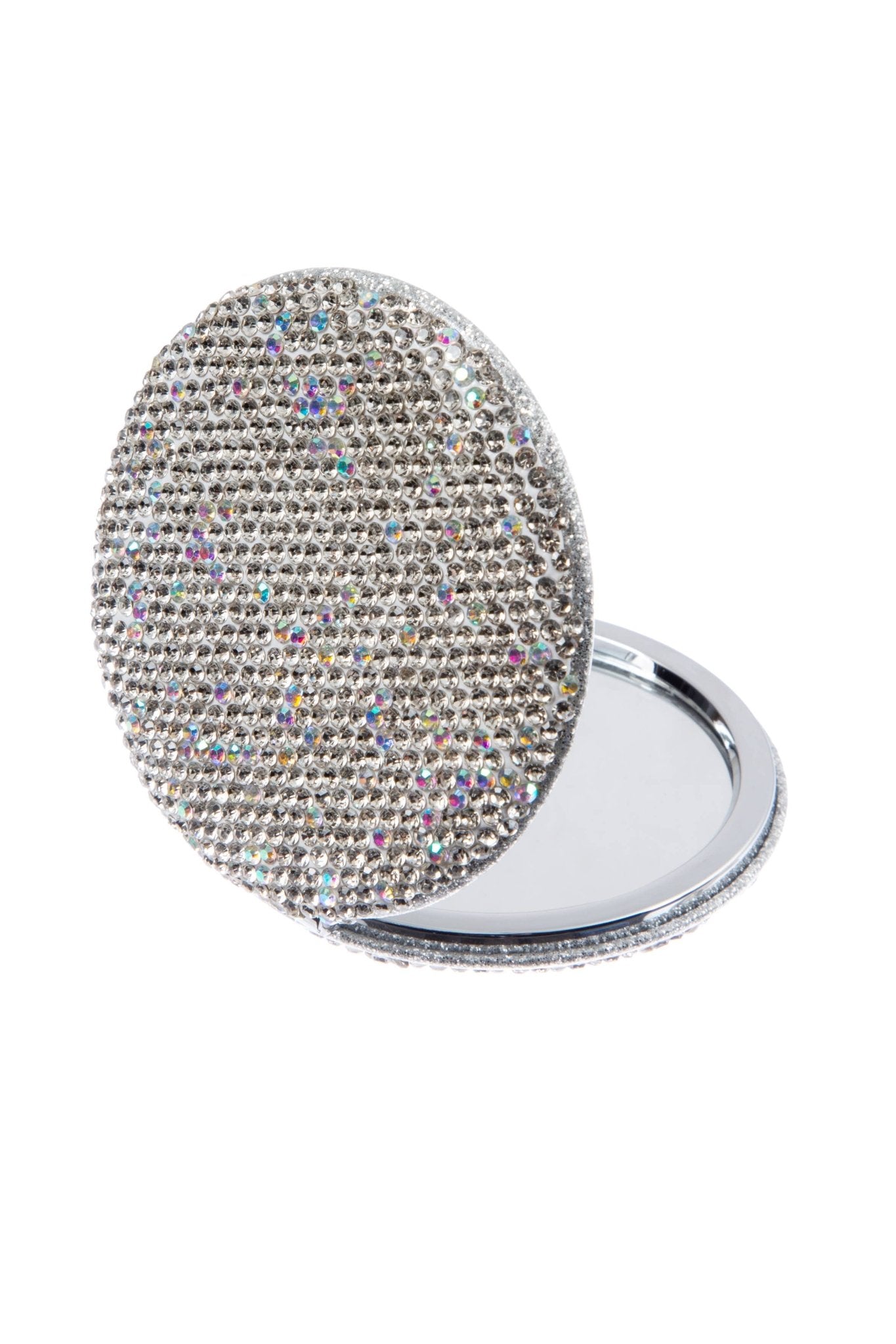 Circle Rhinestone Folding Makeup Mirror - Lalka Beauty Co.