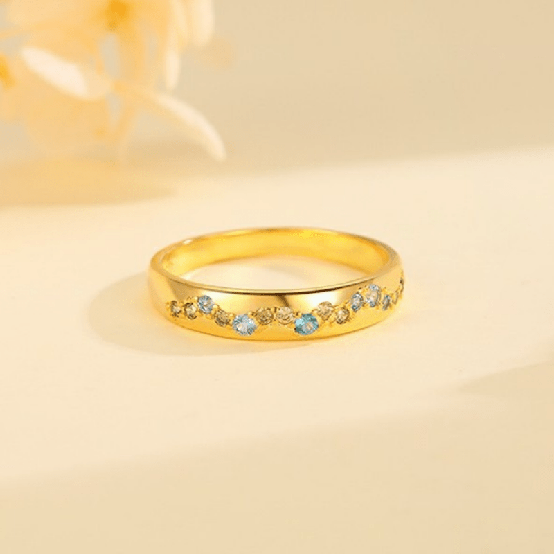 Dainty Gold Star Stacking Band Ring in 925 Sterling Silver - Lalka Beauty Co.