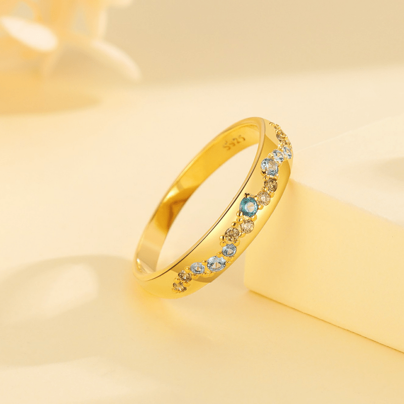 Dainty Gold Star Stacking Band Ring in 925 Sterling Silver - Lalka Beauty Co.