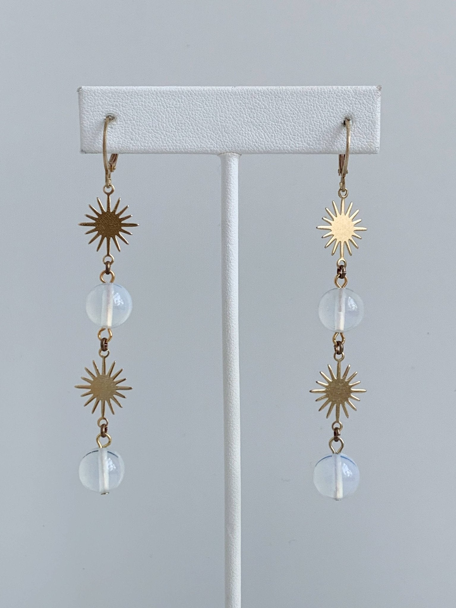 Double Crystal Starburst Earrings - Lalka Beauty Co.