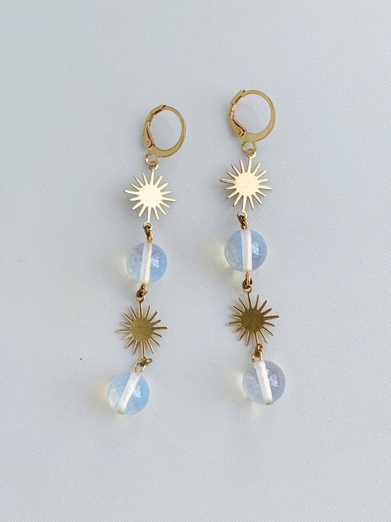 Double Crystal Starburst Earrings - Lalka Beauty Co.