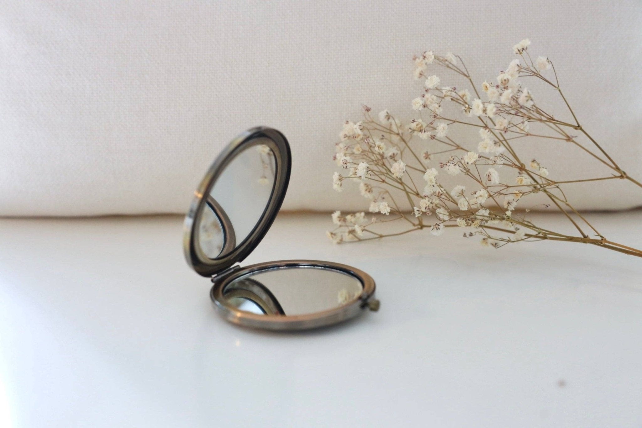 Floral Embroidered Compact Mirror - Lalka Beauty Co.