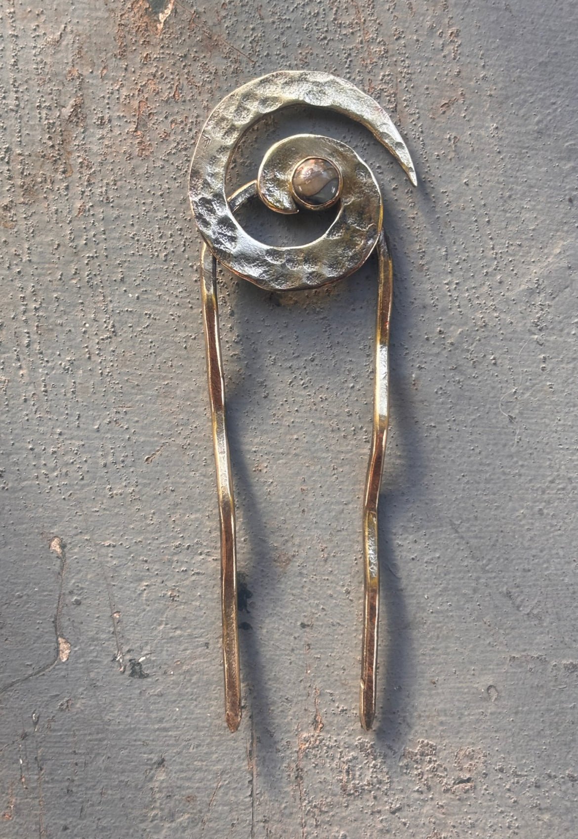 Fossil and Hide Hair Forks hand made in Atlanta Georgia - Lalka Beauty Co.