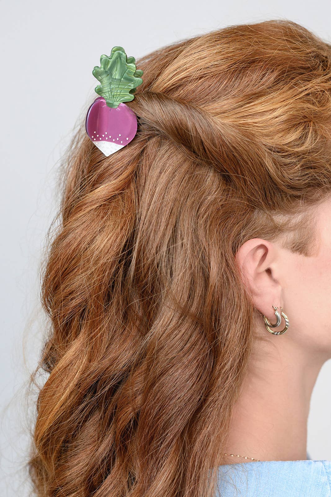 French Radish Rhinestone and Acetate Small Hair Claw Clip - Lalka Beauty Co.