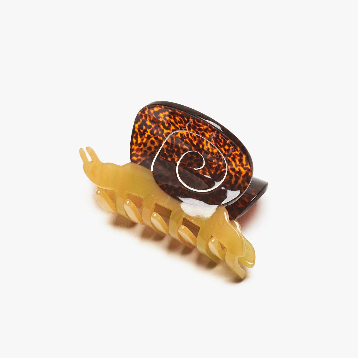 Garden Snail Small Hair Claw in Yellow and Amber Acetate - Lalka Beauty Co.