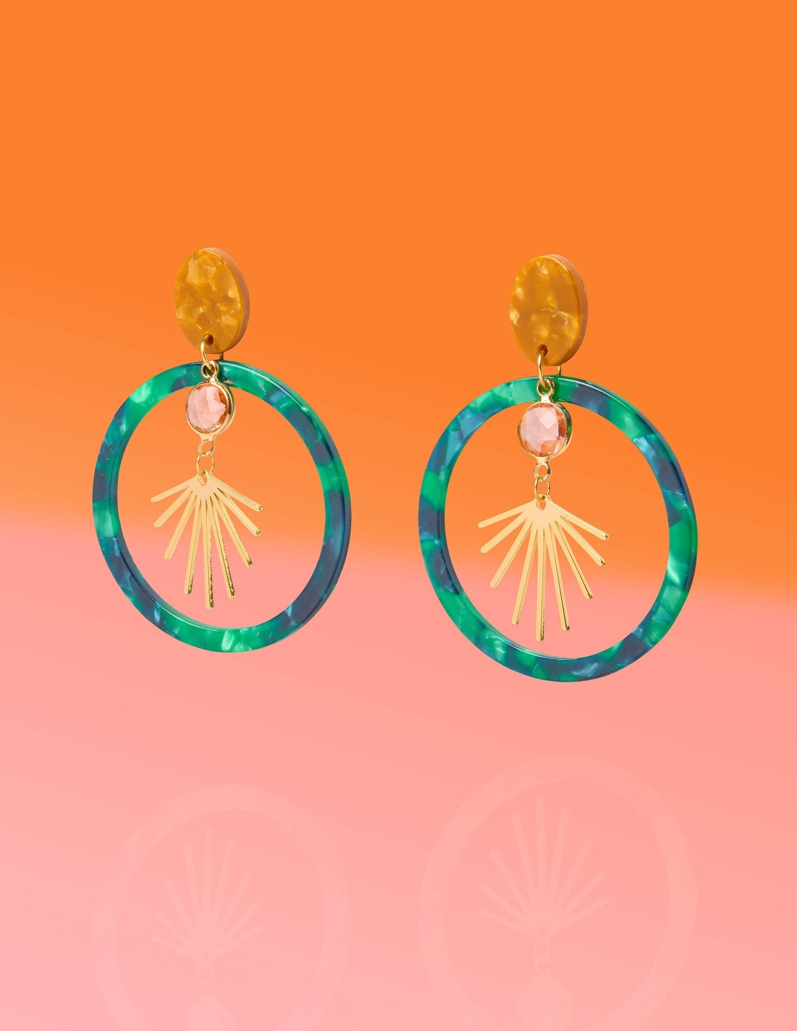 Glam Emerald Hoops - Lalka Beauty Co.