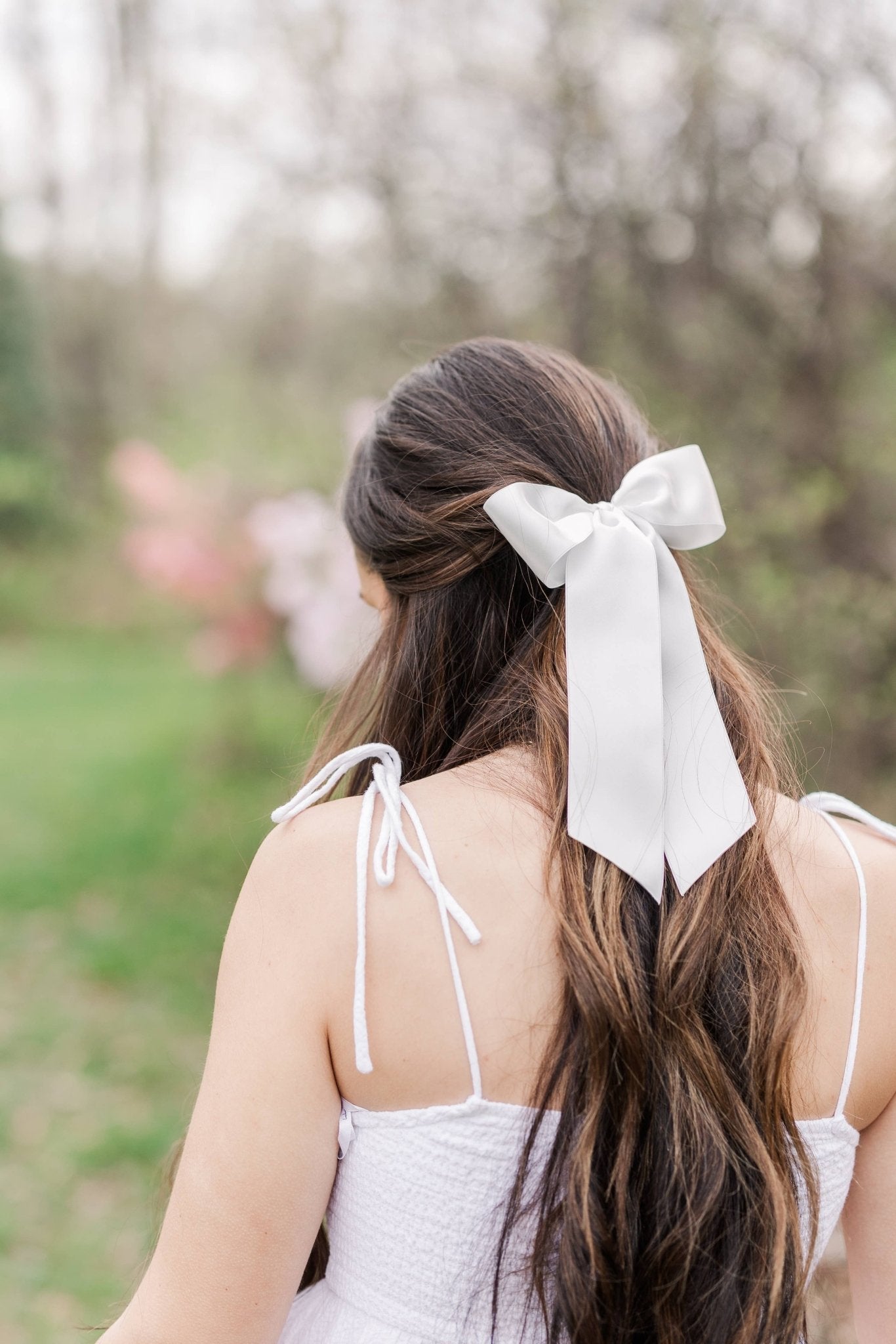 Grace & Grandeur Wren Satin Hair Bow Barrette Bride Bridal Shower Wedding - Lalka Beauty Co.