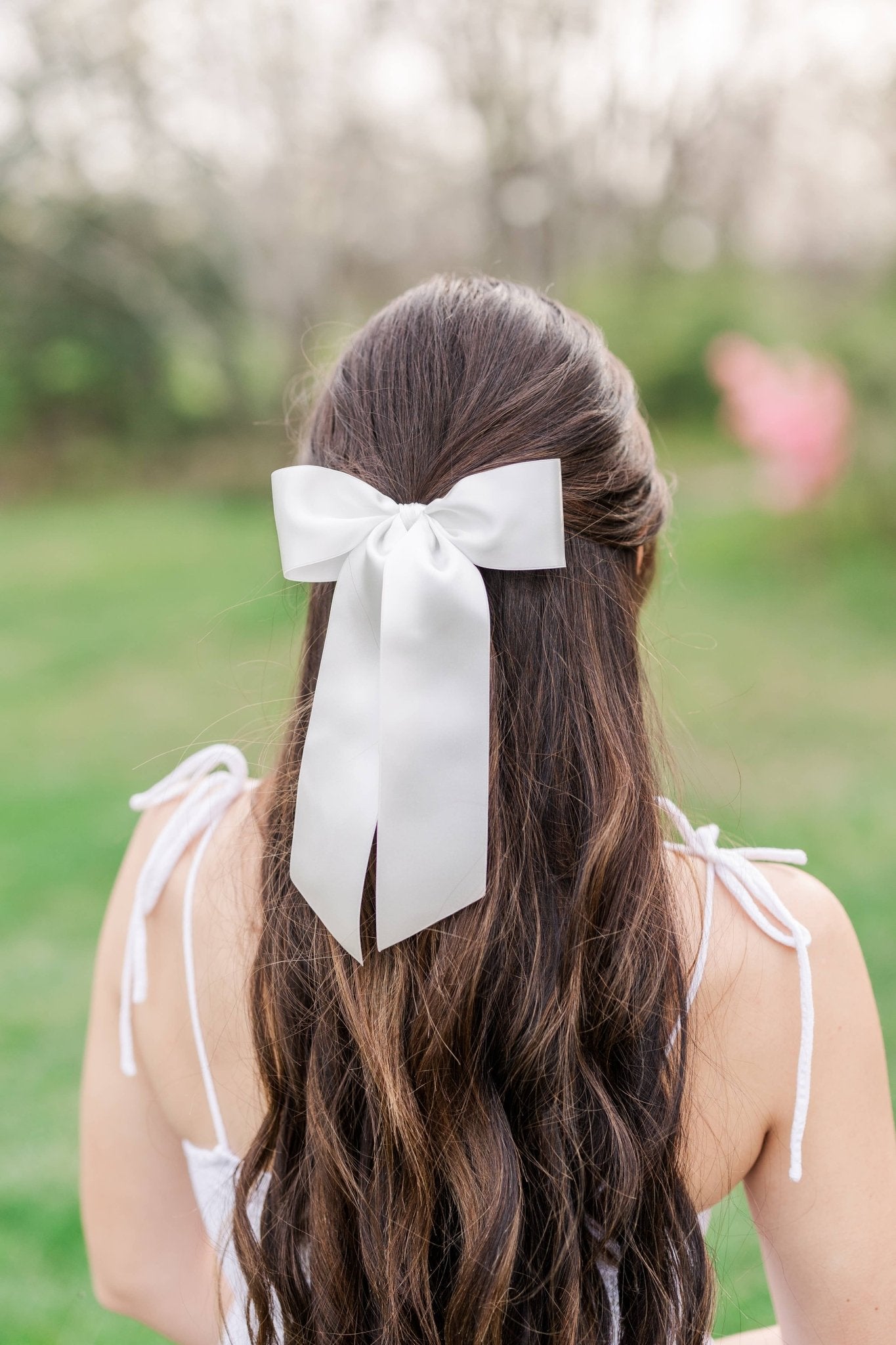 Grace & Grandeur Wren Satin Hair Bow Barrette Bride Bridal Shower Wedding - Lalka Beauty Co.
