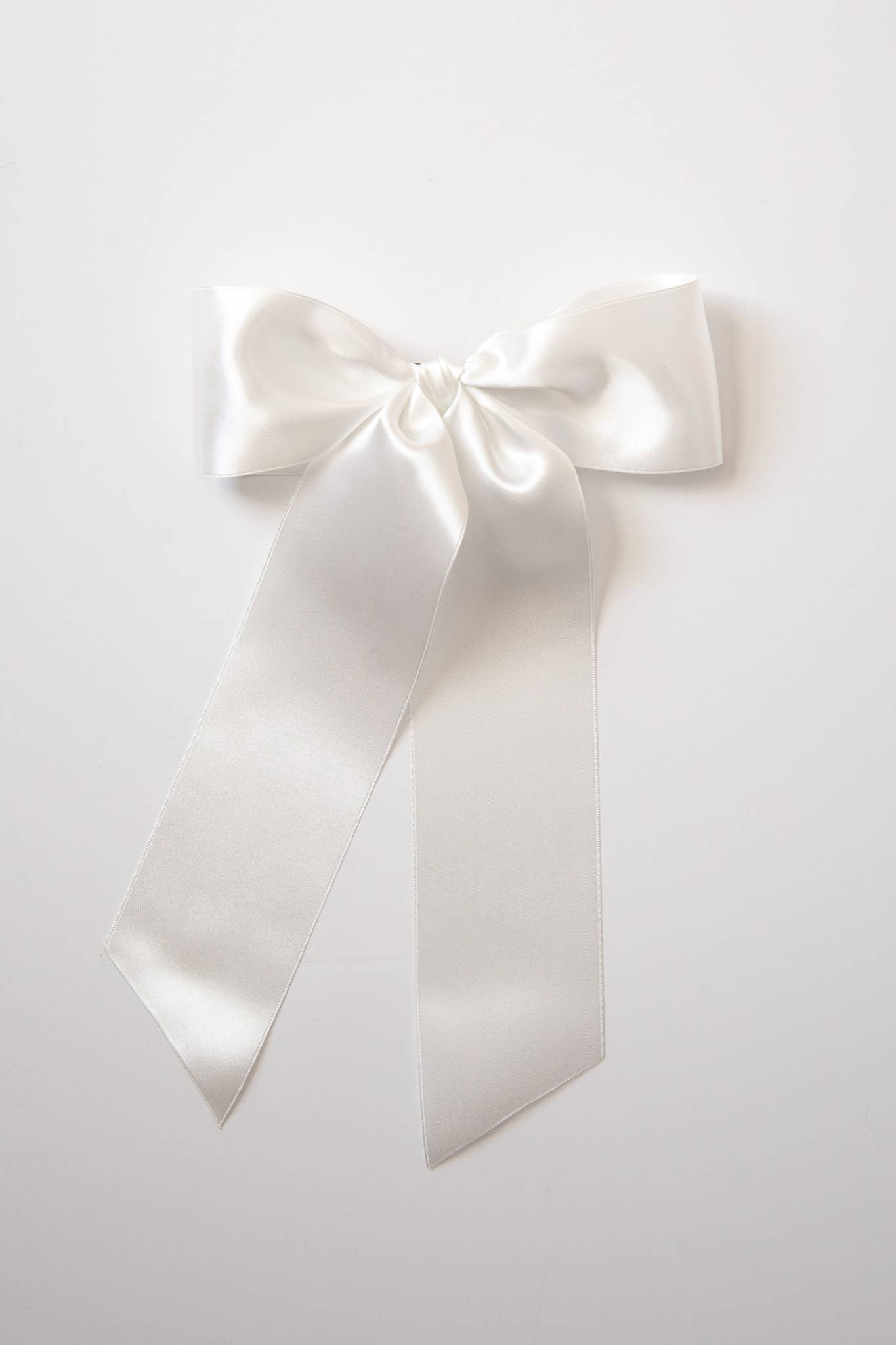 Grace & Grandeur Wren Satin Hair Bow Barrette Bride Bridal Shower Wedding - Lalka Beauty Co.