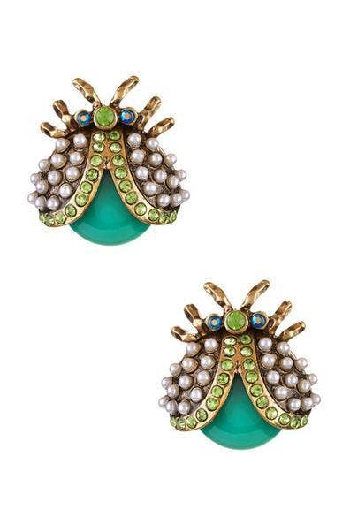 Green Beetle Earrings - Lalka Beauty Co.