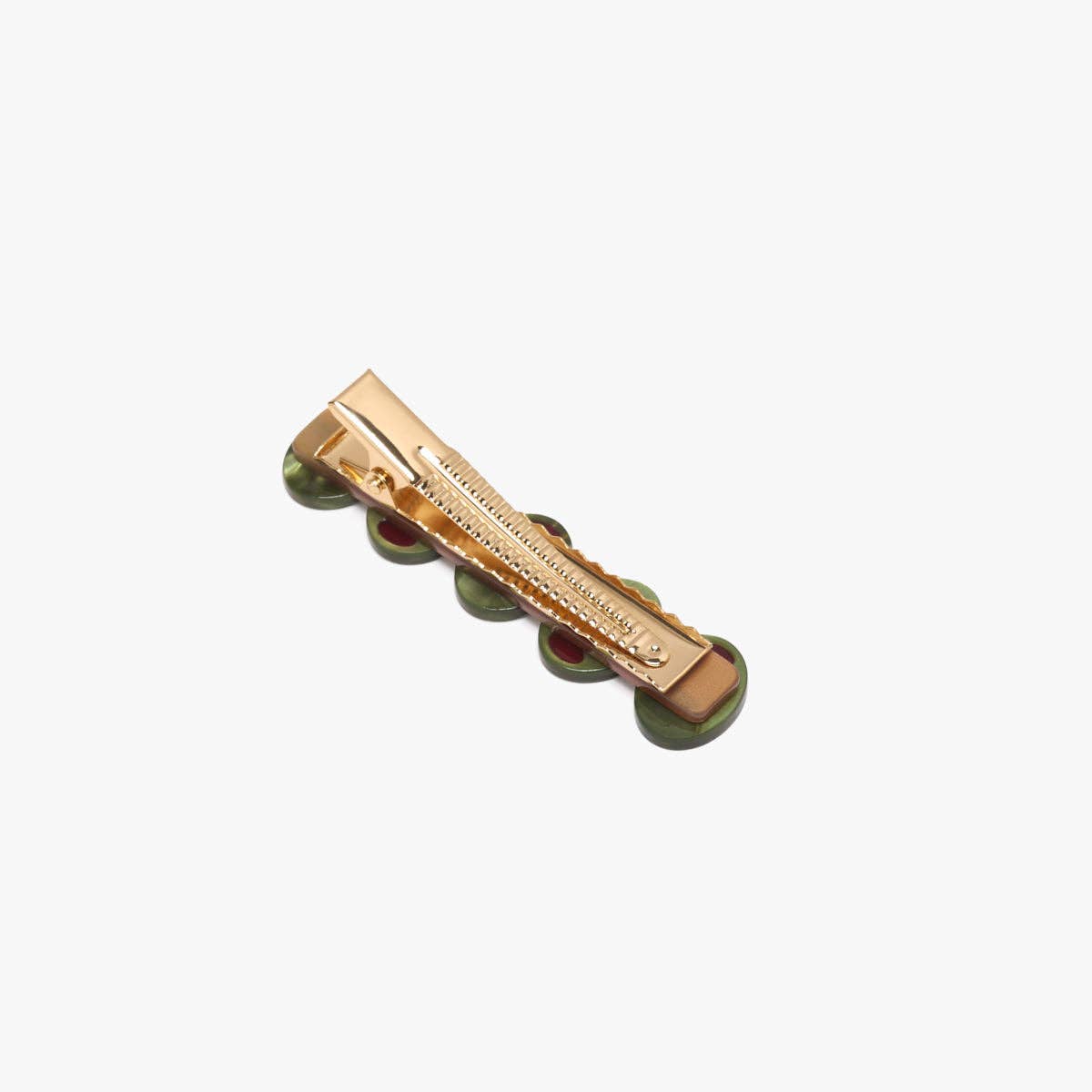 Green Olive Sparkly Cocktail Alligator Hair Clip Accessory - Lalka Beauty Co.