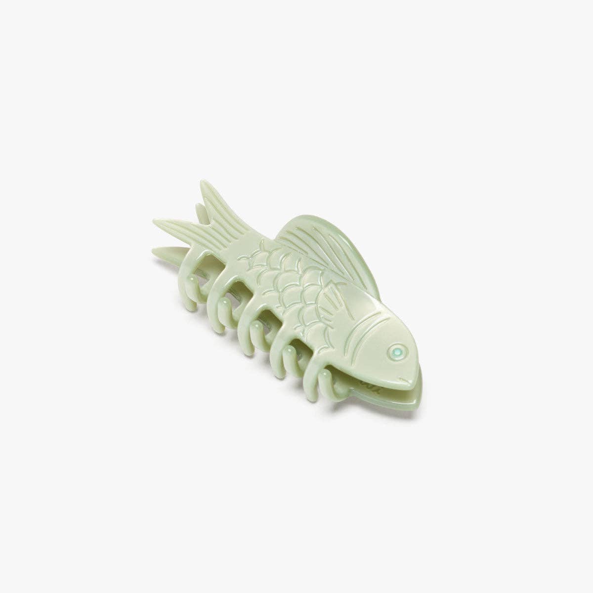 Jade Green Fish Mini Acetate Hair Claw Clip Opal Rhinestones - Lalka Beauty Co.