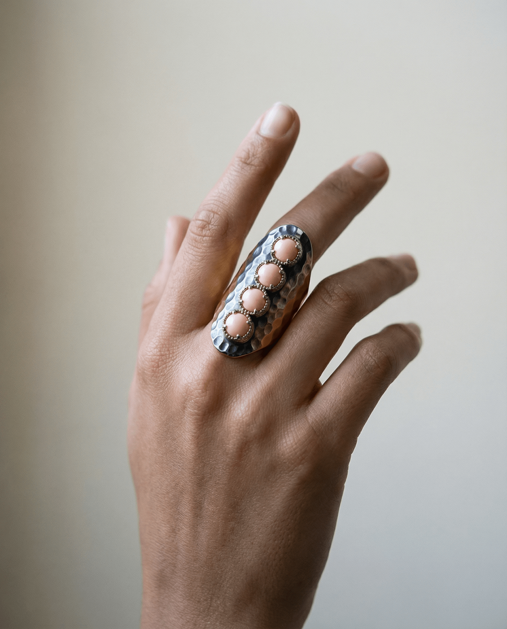 Long ring quad stones| Silver plated - Lalka Beauty Co.