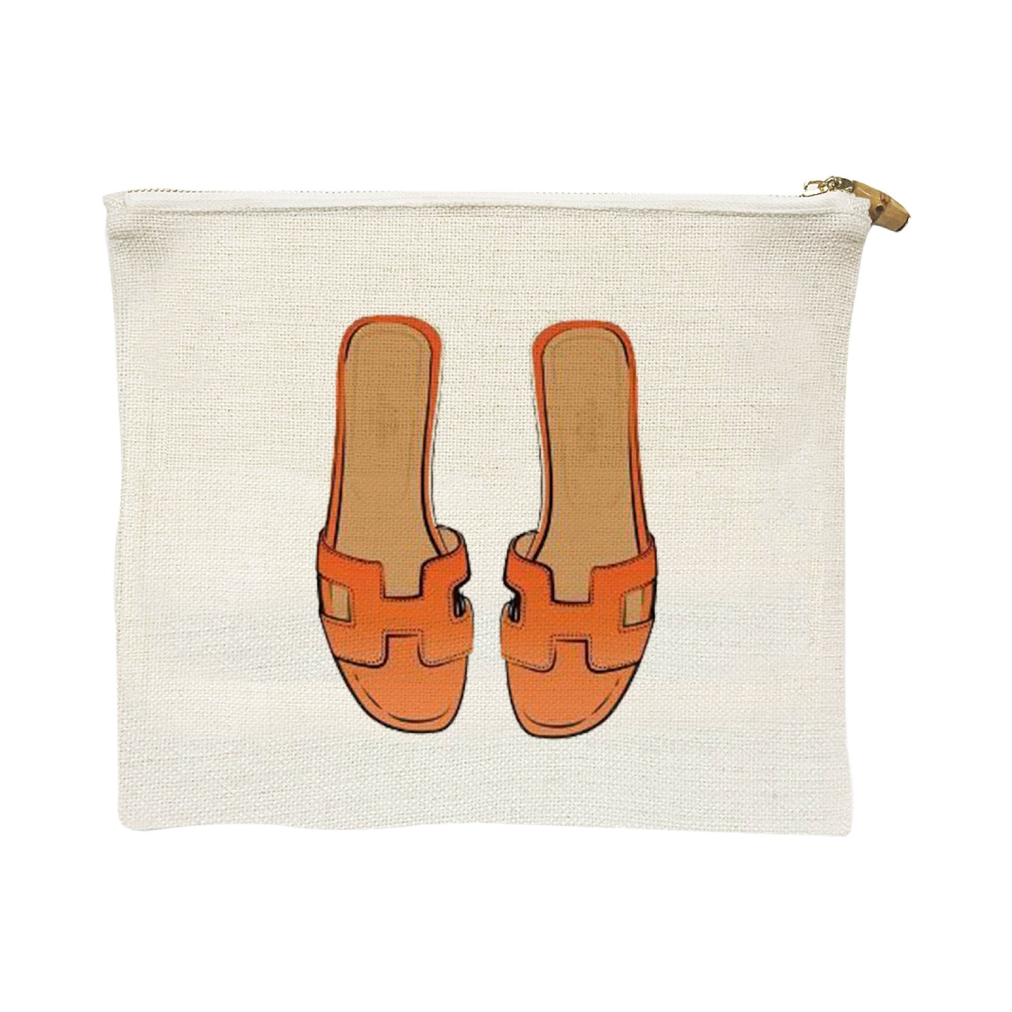 Makeup Bag Cosmetic Bag - Orange Sandals - Lalka Beauty Co.
