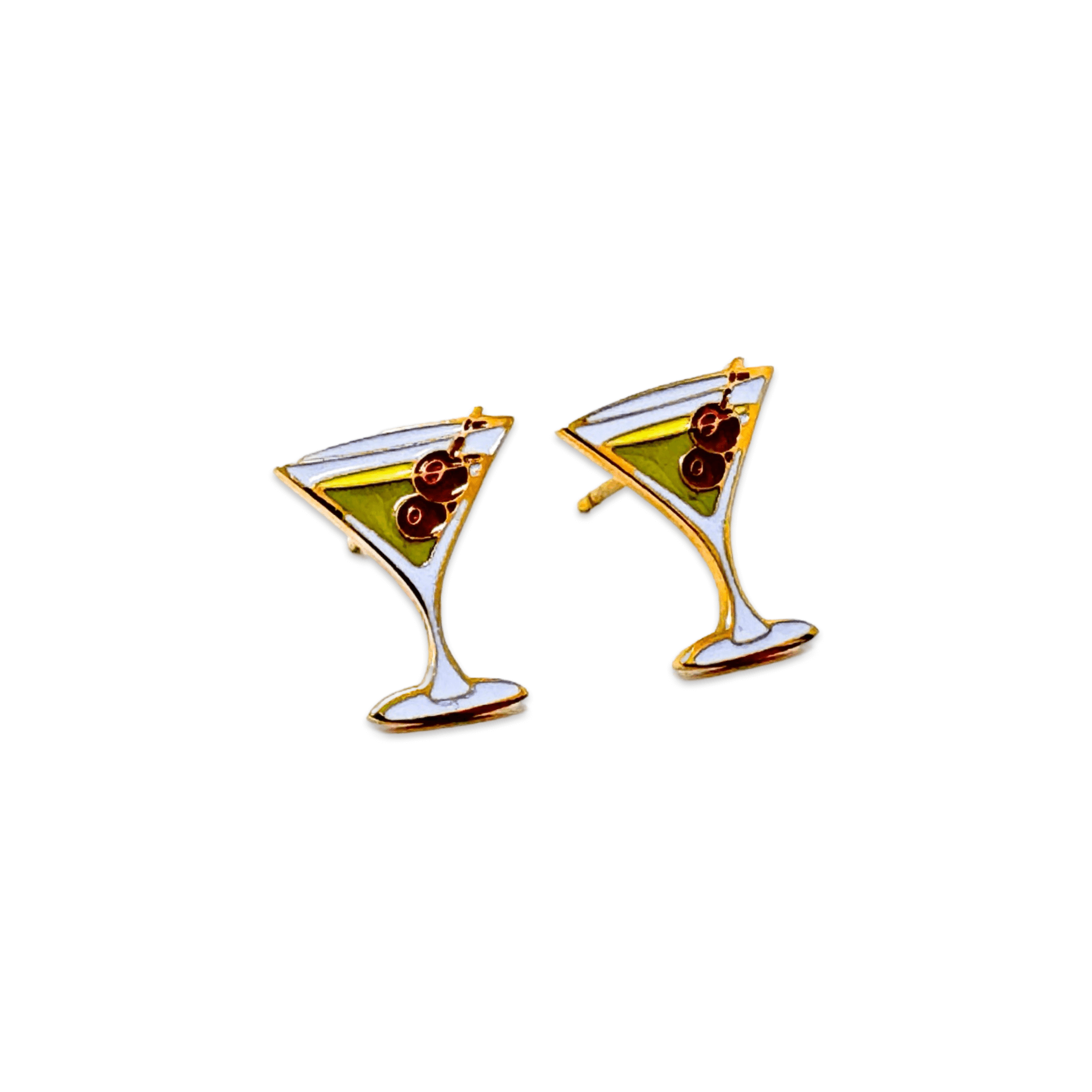 Martini Enamel Earrings - Lalka Beauty Co.