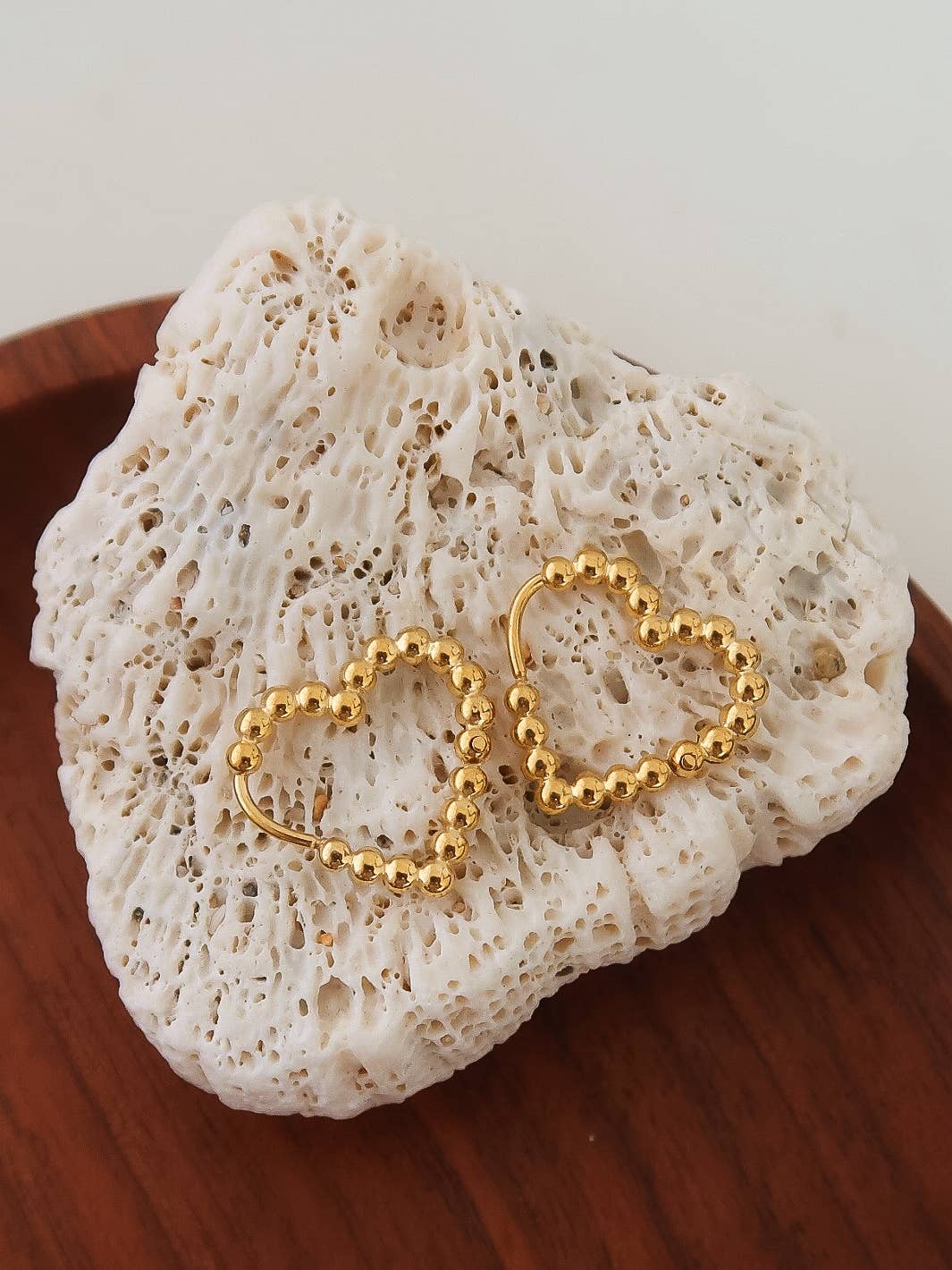 Maxine 18K Gold Non - Tarnish Petite Heart hoop earrings - Lalka Beauty Co.