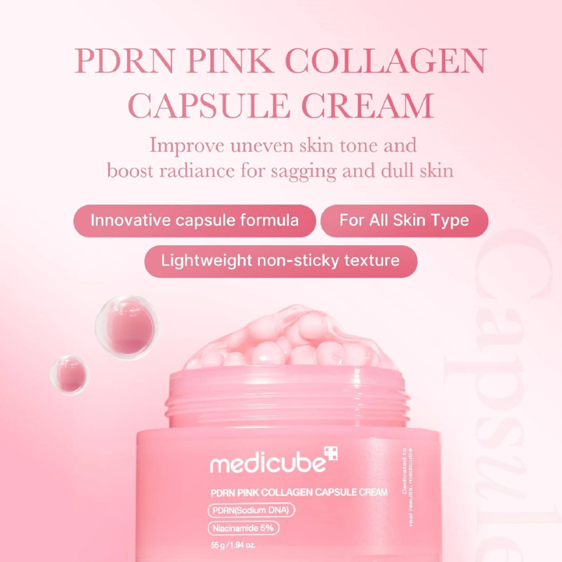Medicube PDRN Pink Collagen Capsule Cream 55g - Lalka Beauty Co.