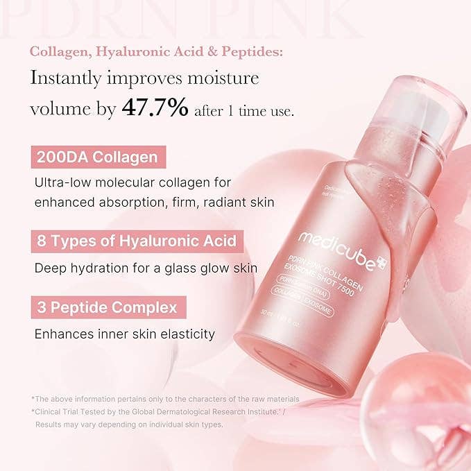 MEDICUBE PDRN Pink Collagen Exosome Shot Serum 7,500 PPM 1.01 fl.oz - Lalka Beauty Co.