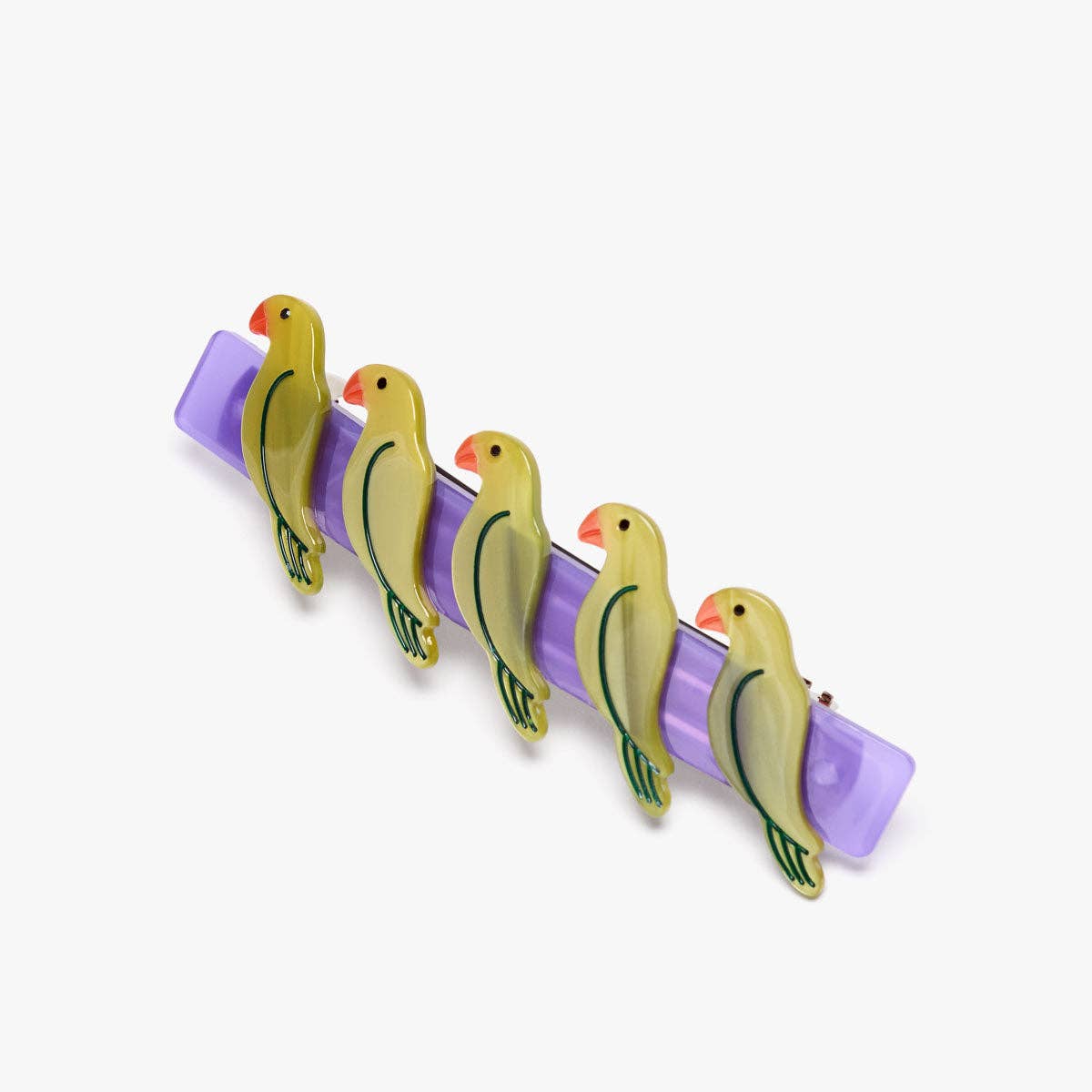 Pasadena Green Parrots French Barrette Women's Hair Clip - Lalka Beauty Co.