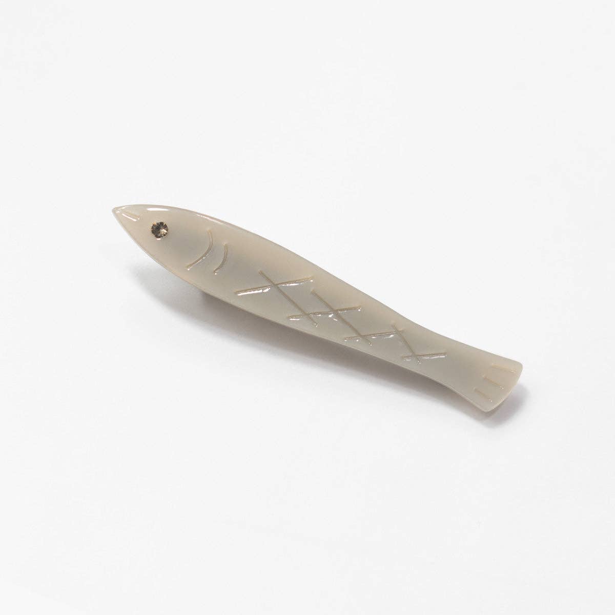 Sardine Fish Hair Clip Set in Silver Acetate with Rhinestone - Lalka Beauty Co.