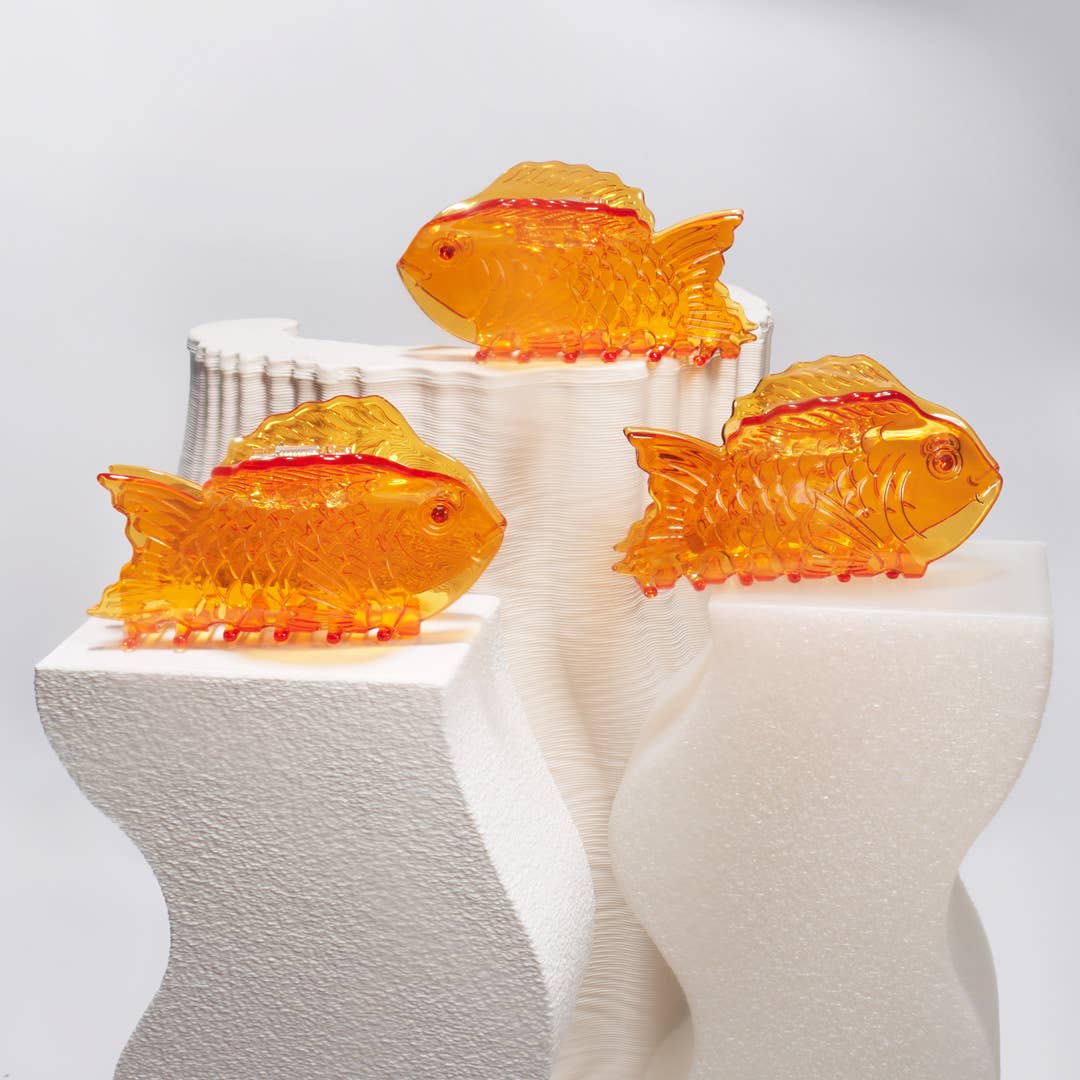 Taiyaki Sea Bream Clear Orange Acetate Ocean Fish Hair Claw Clip - Lalka Beauty Co.