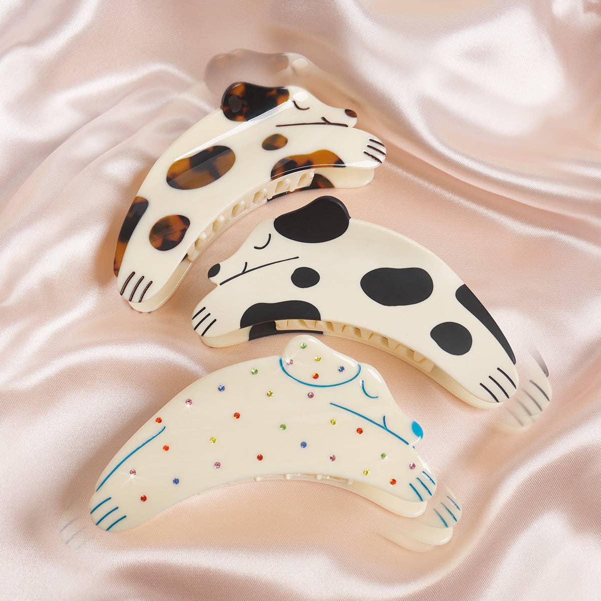 Tortie Puppy Dog Hair Claw in Cream and Tortoise Acetate - Lalka Beauty Co.