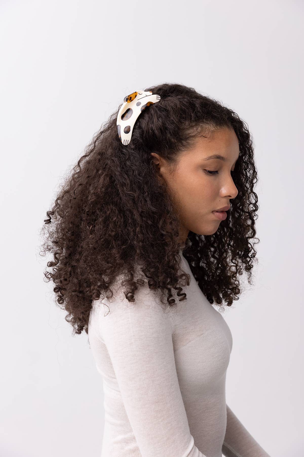 Tortie Puppy Dog Hair Claw in Cream and Tortoise Acetate - Lalka Beauty Co.