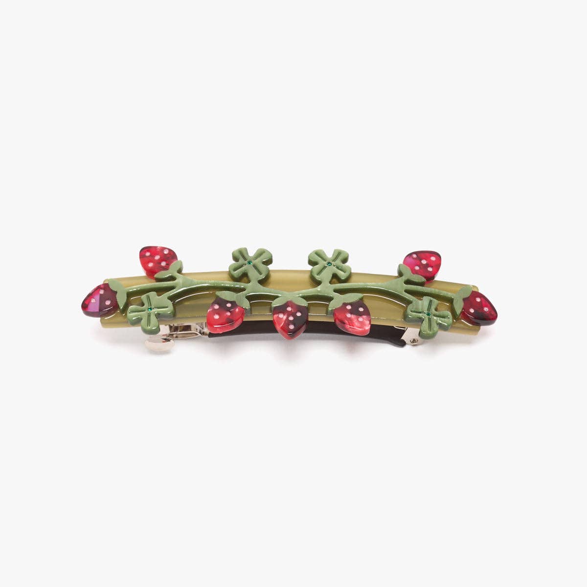 Wild Strawberry French Barrette Acetate Hair Clip Accessory - Lalka Beauty Co.