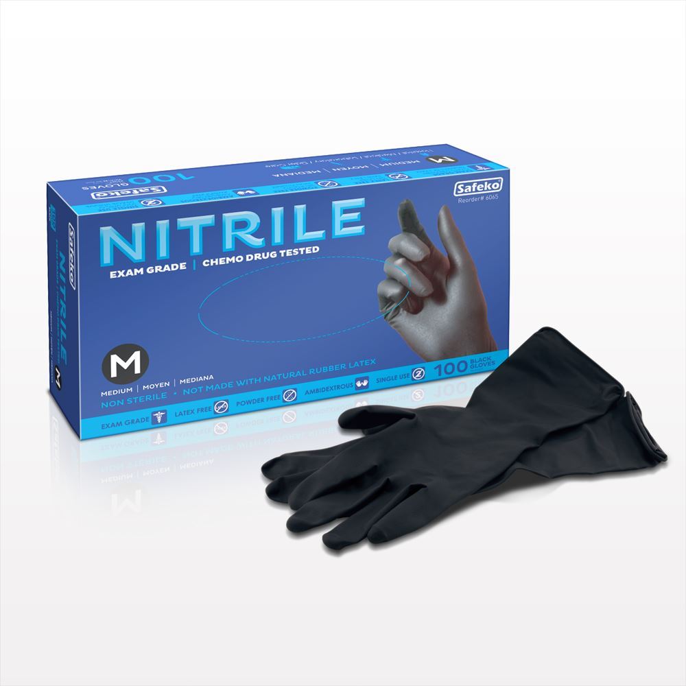 Makeup Artist Black Nitrile Gloves Non-Latex
