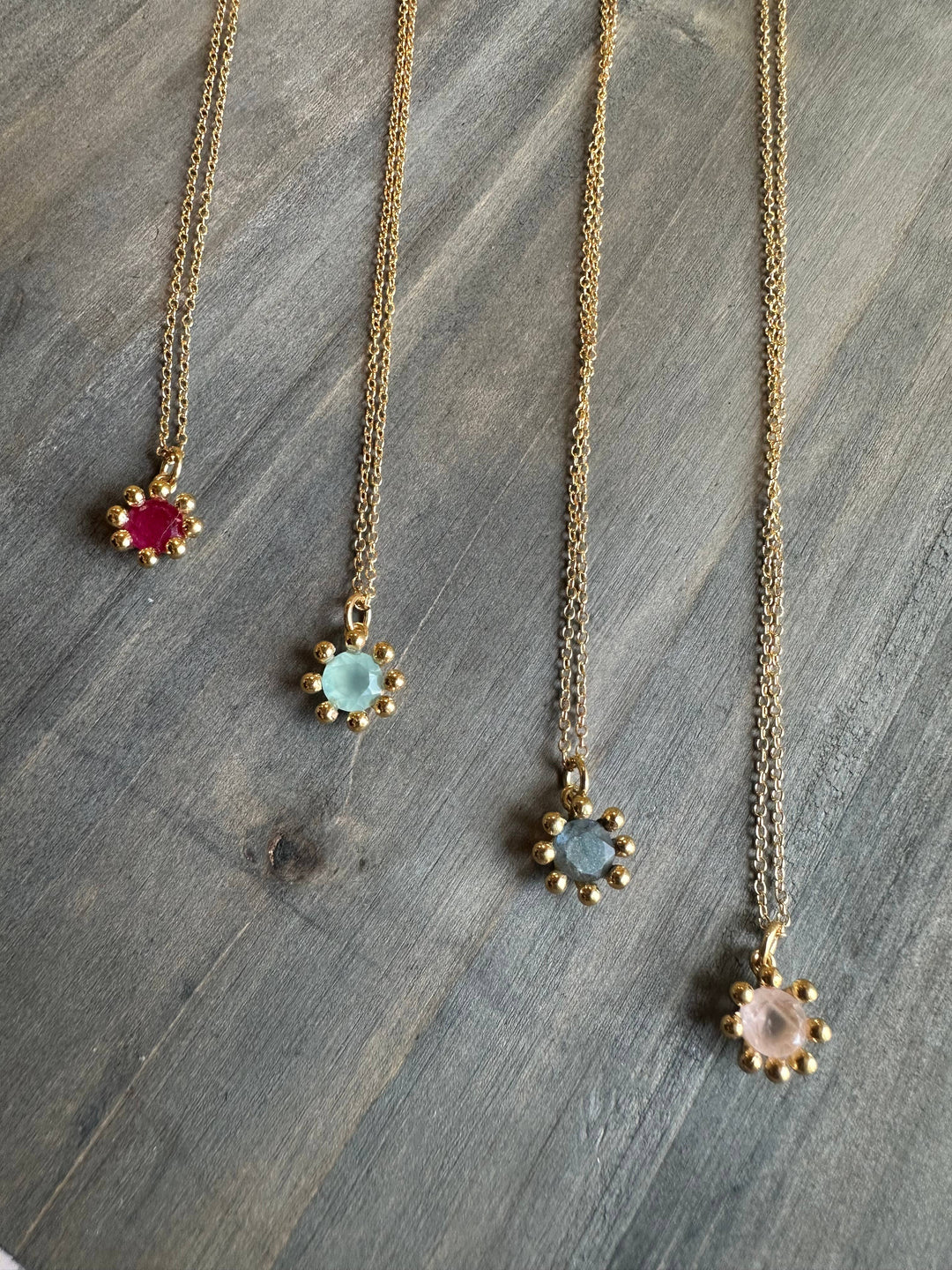 24k Gold Vermeil / Rose Quartz Daisy necklace