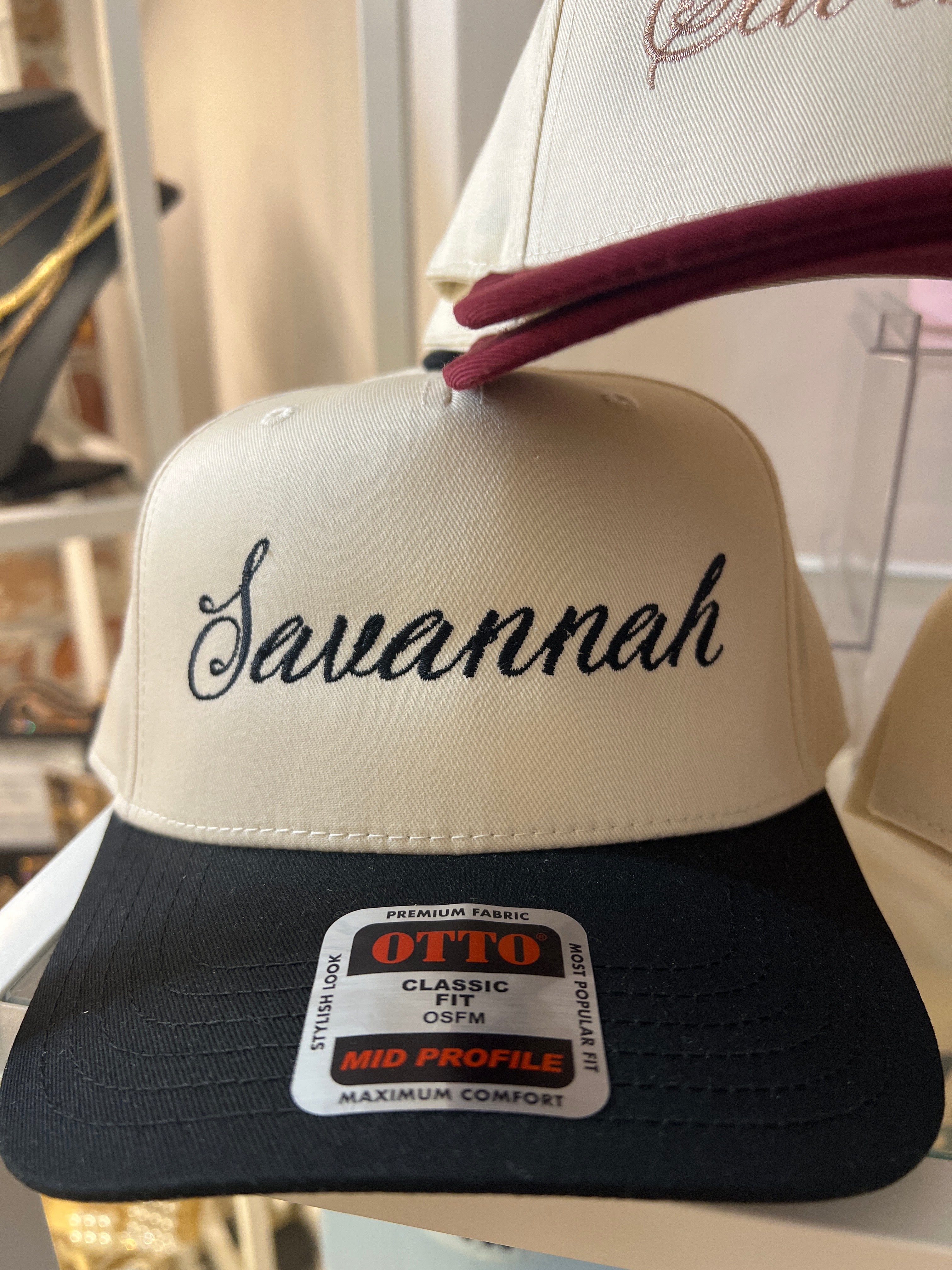 Embroidered Savannah Script Hat
