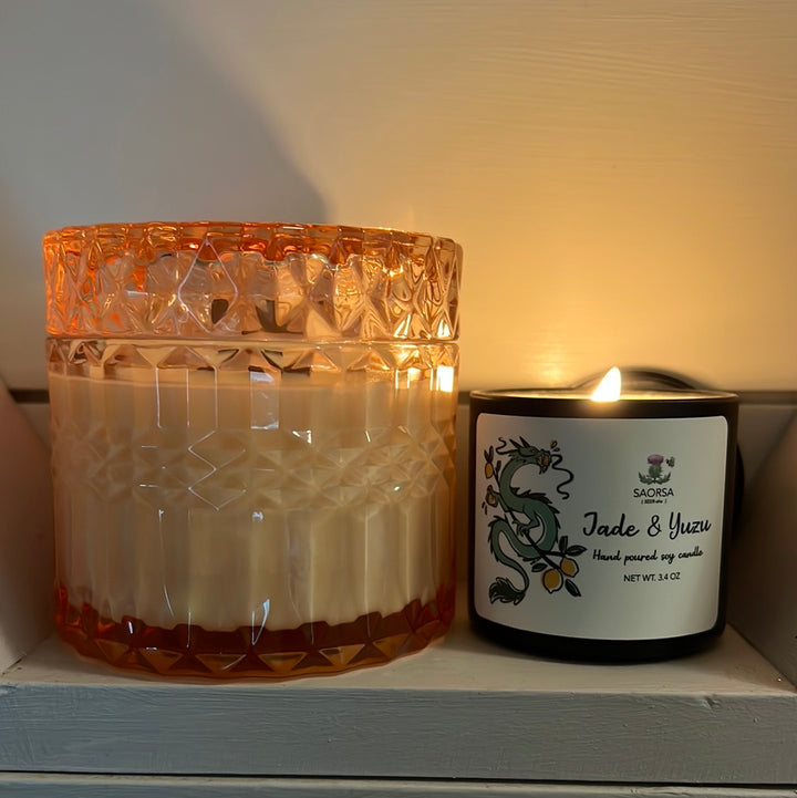 Saorsa Candles Jade and Yuzu hand poured soy candle