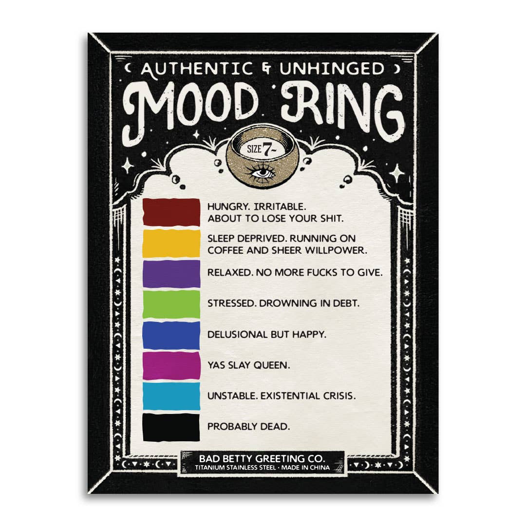 Authentic & Unhinged Color Changing Mood Ring - Funny Gift - Lalka Beauty Co.