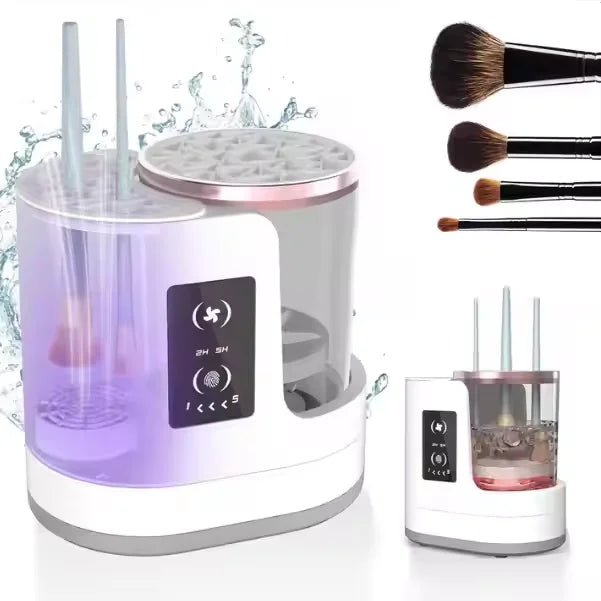 Automatic Cosmetic Electric Makeup Brush Cleaner Machine with Makeup Brush Dryer for Makeup Sponges and Brushes - Lalka Beauty Co.