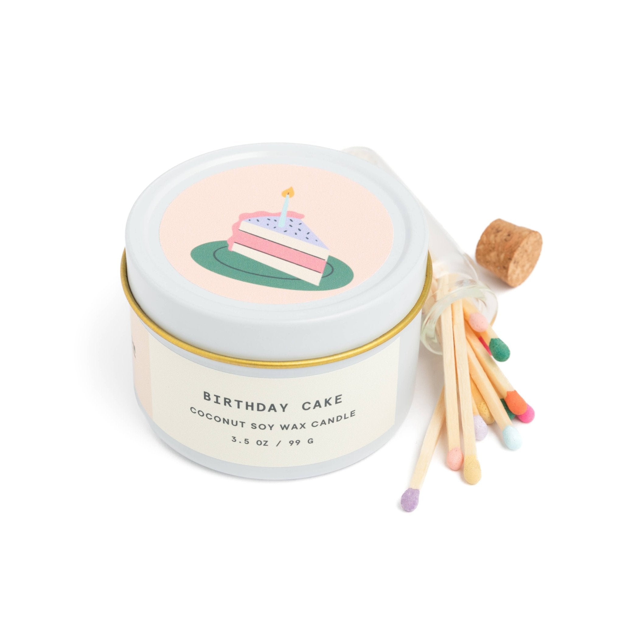 Birthday Cake Scented Candle and Matches Set - Lalka Beauty Co.