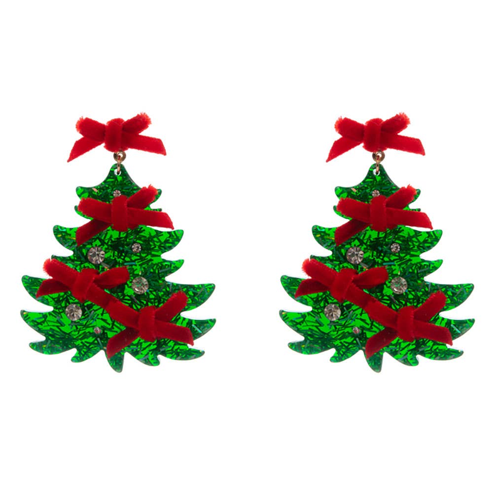 Brenda Lee Christmas Tree Dangle Earrings - Lalka Beauty Co.