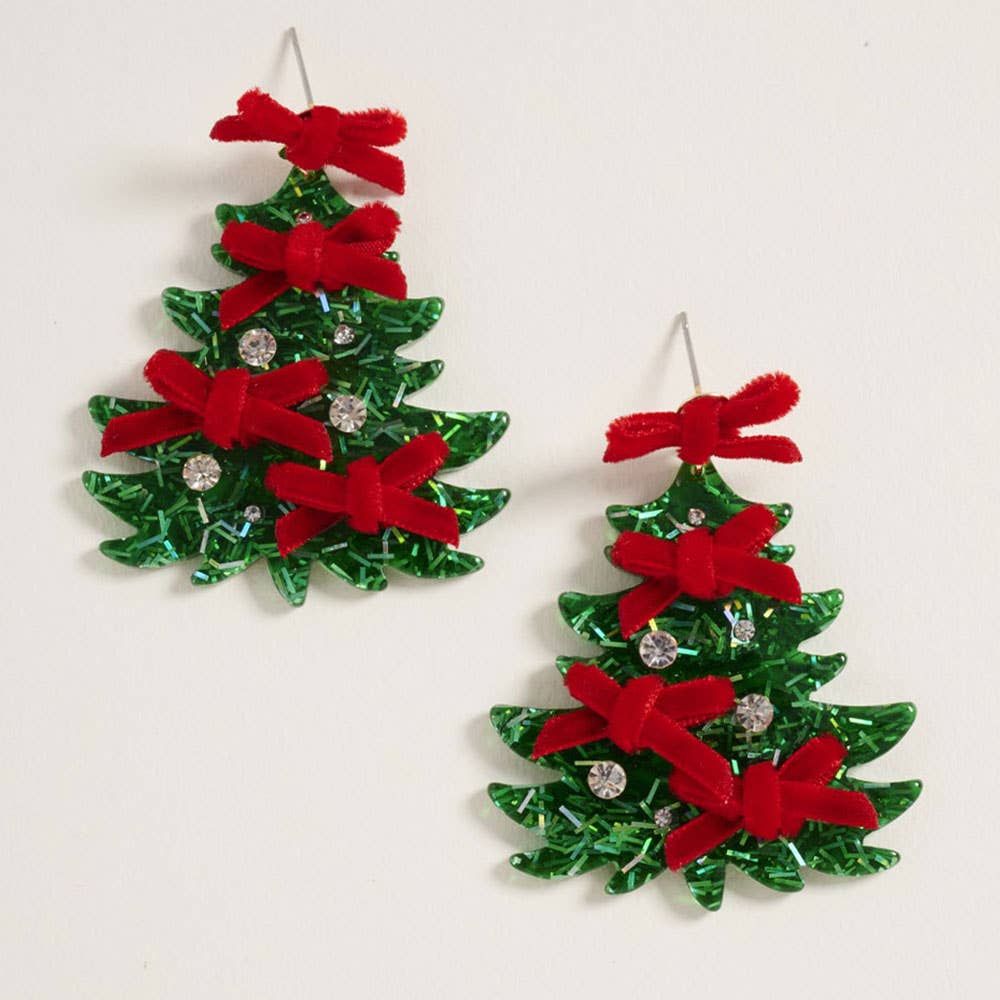 Brenda Lee Christmas Tree Dangle Earrings - Lalka Beauty Co.