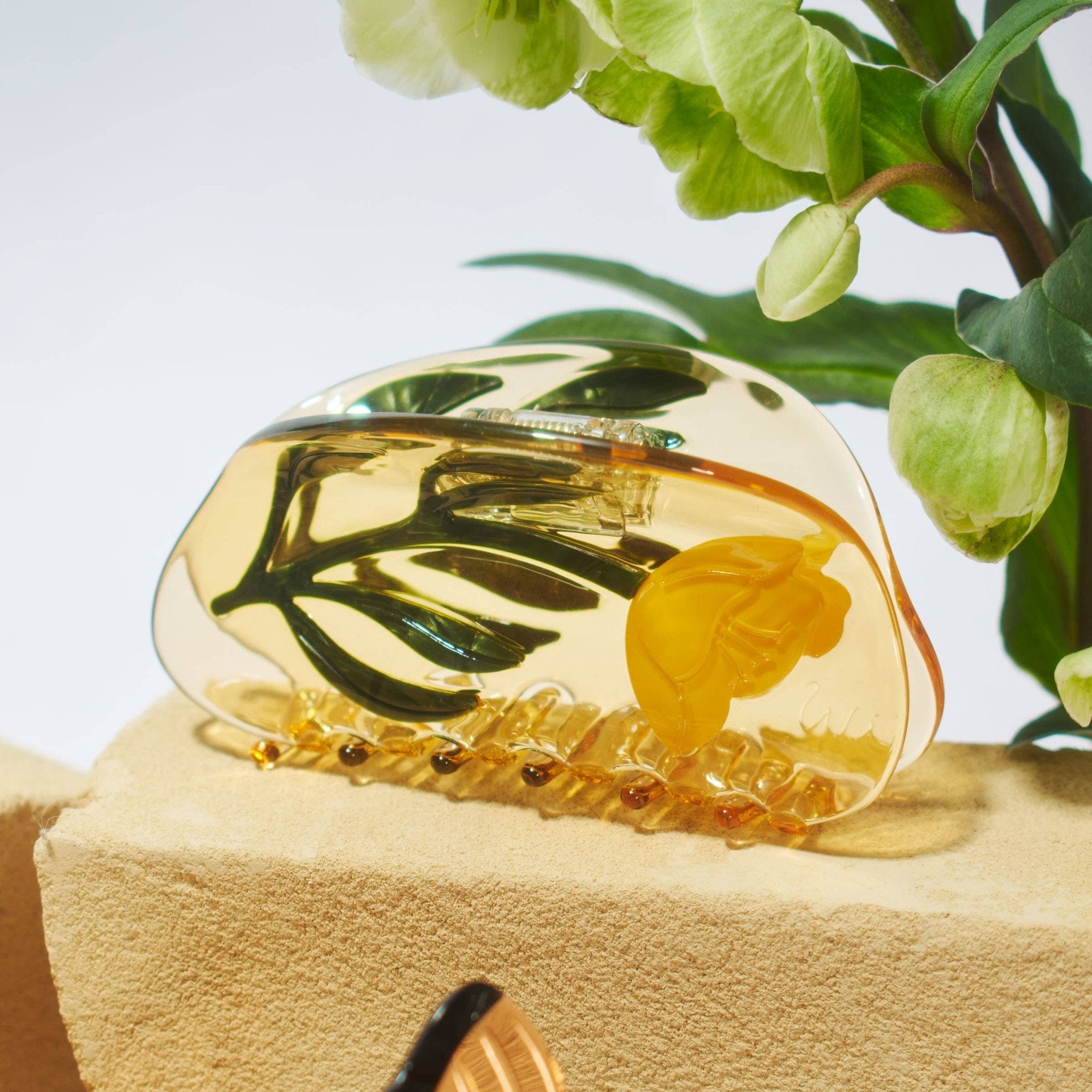 Buttercup Wild Flower Hair Claw Clip in Clear Yellow Acetate - Lalka Beauty Co.
