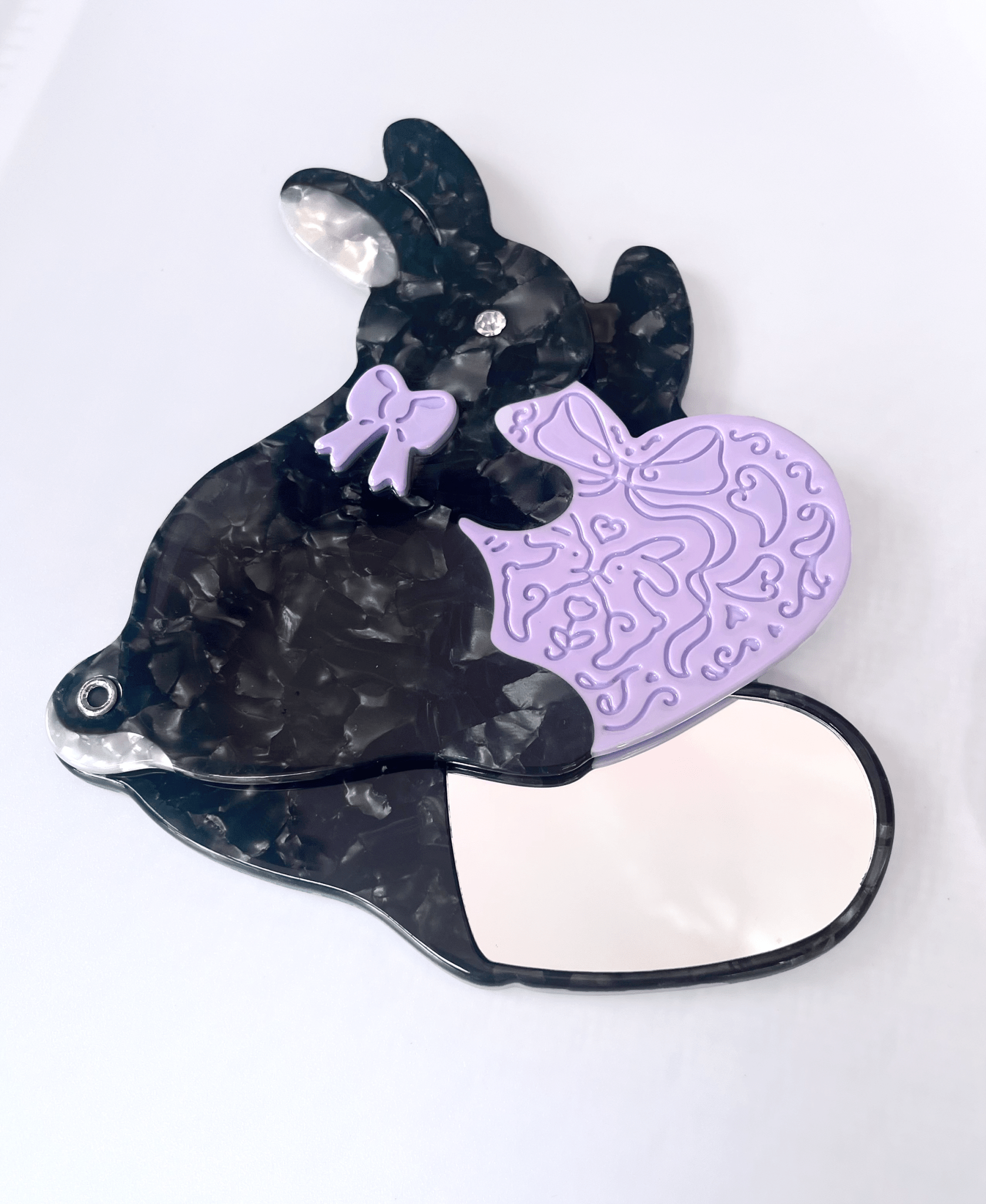 Coquette Rabbit Swivel Pocket Mirror - Lalka Beauty Co.