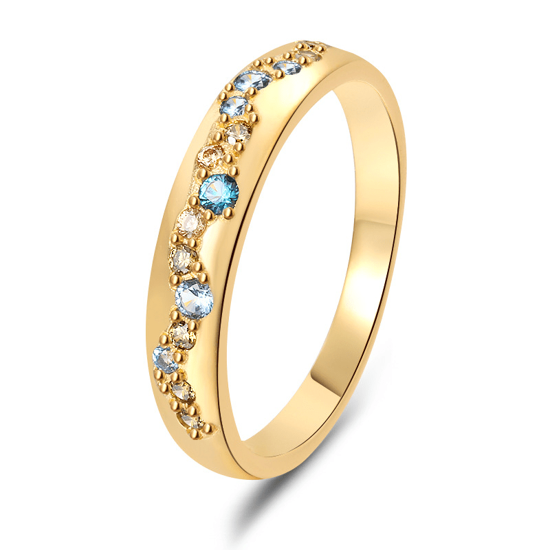 Dainty Gold Star Stacking Band Ring in 925 Sterling Silver - Lalka Beauty Co.