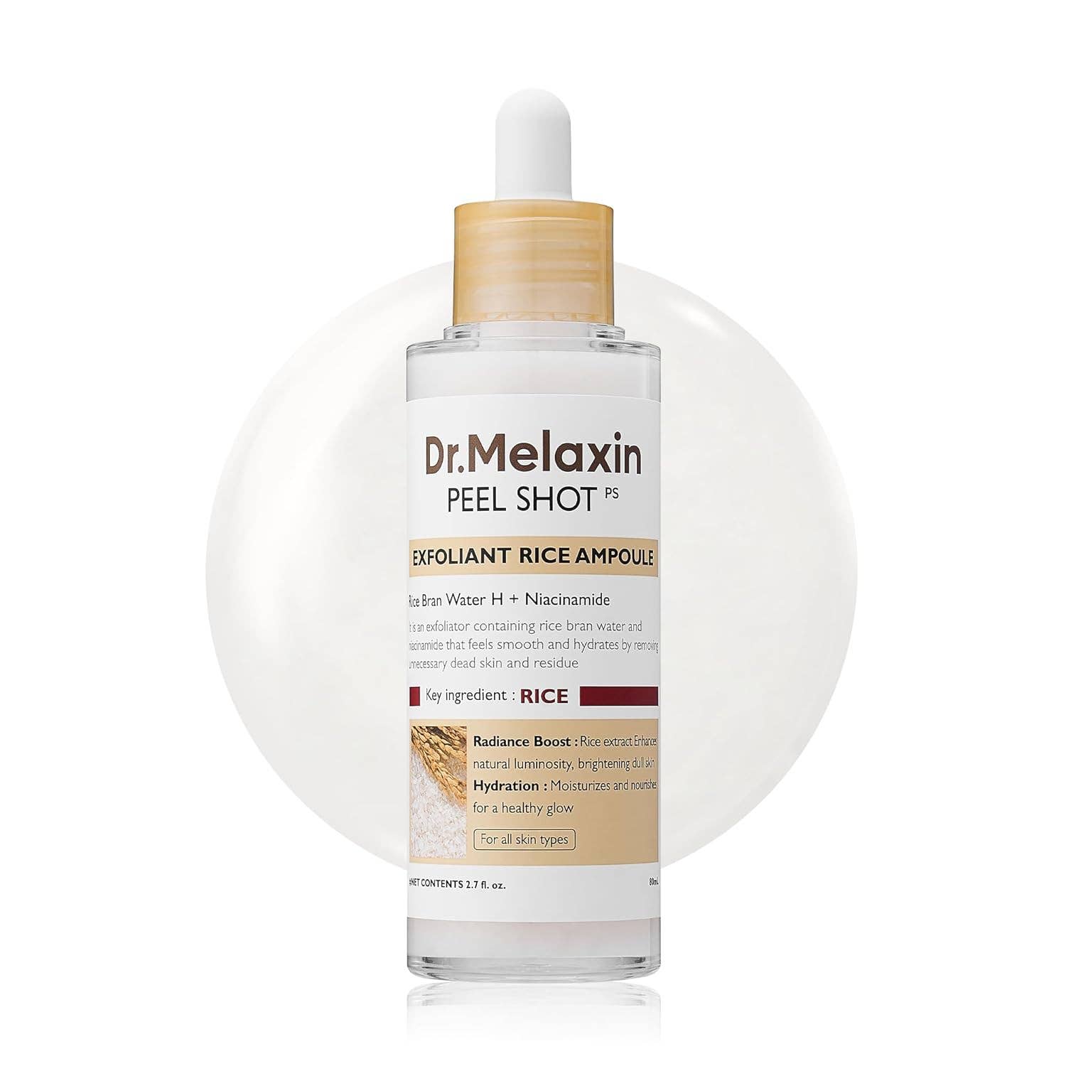 DR MELAXIN Peel Shot Glow White Rice Peeling Ampoule 80ml - Lalka Beauty Co.