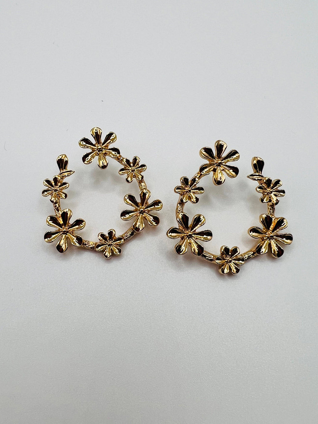 Floral Wreath Gold Earrings