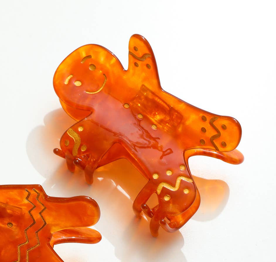 Gingerbread Man and Lady | Holiday Claw Clip - Lalka Beauty Co.