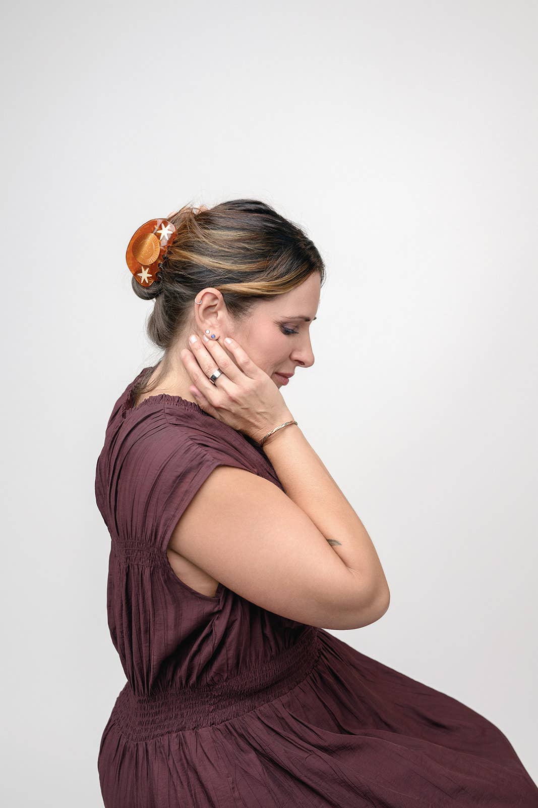 Hemera Golden Astrology Sun and Stars Shimmer Hair Claw - Lalka Beauty Co.