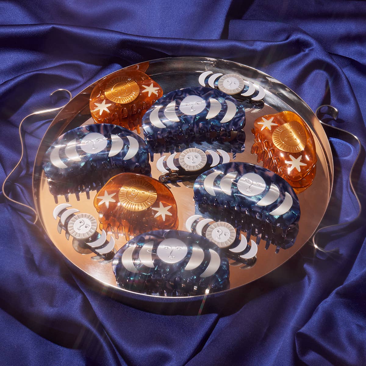 Hemera Golden Astrology Sun and Stars Shimmer Hair Claw - Lalka Beauty Co.